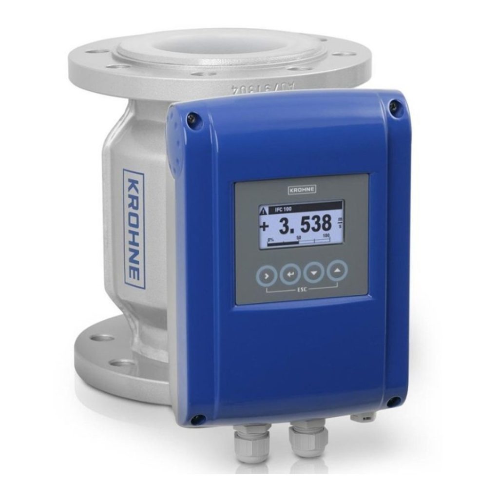 KROHNE OPTIFLUX 2100 C electromagnetic flowmeter with IFC 100 converter